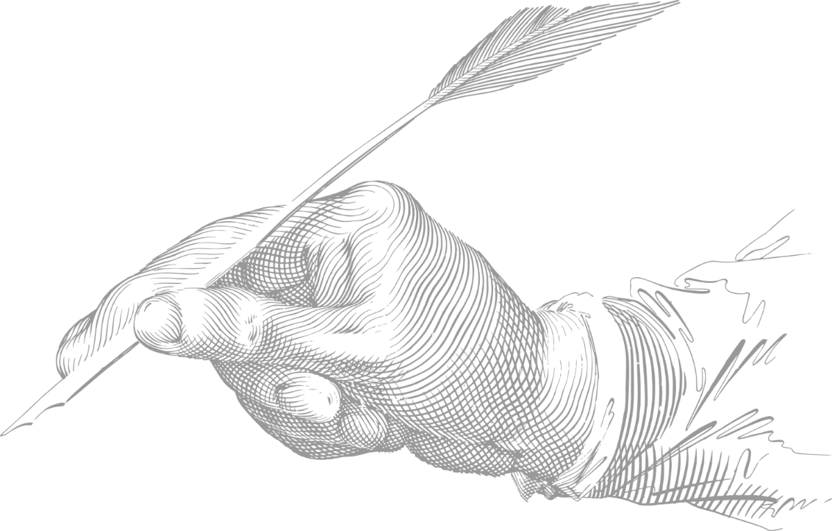 Main qui effectue une correction avec une plume